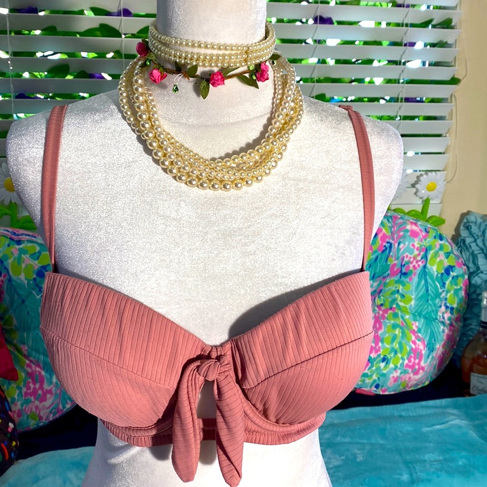 Shade & Shore dusty rose bikini swim top 34D